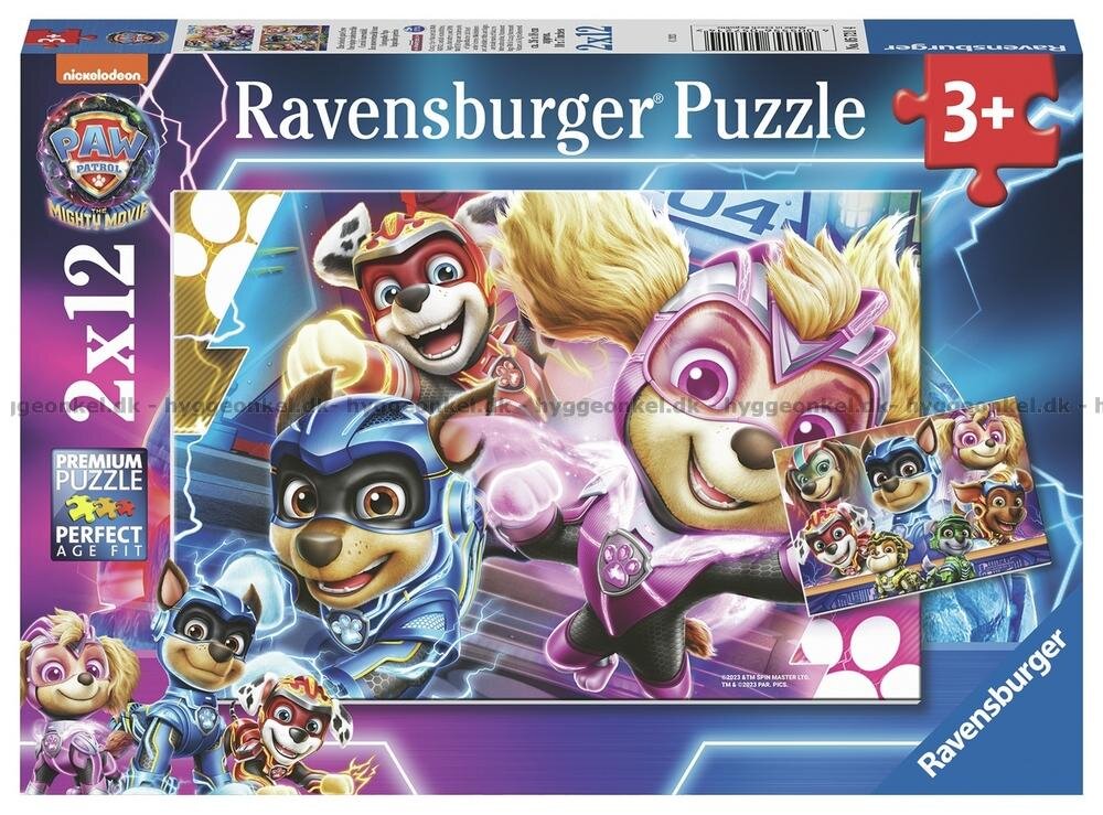 Ravensburger Puzzel - Paw Patrol De Mighty Movie 2x12 stukjes