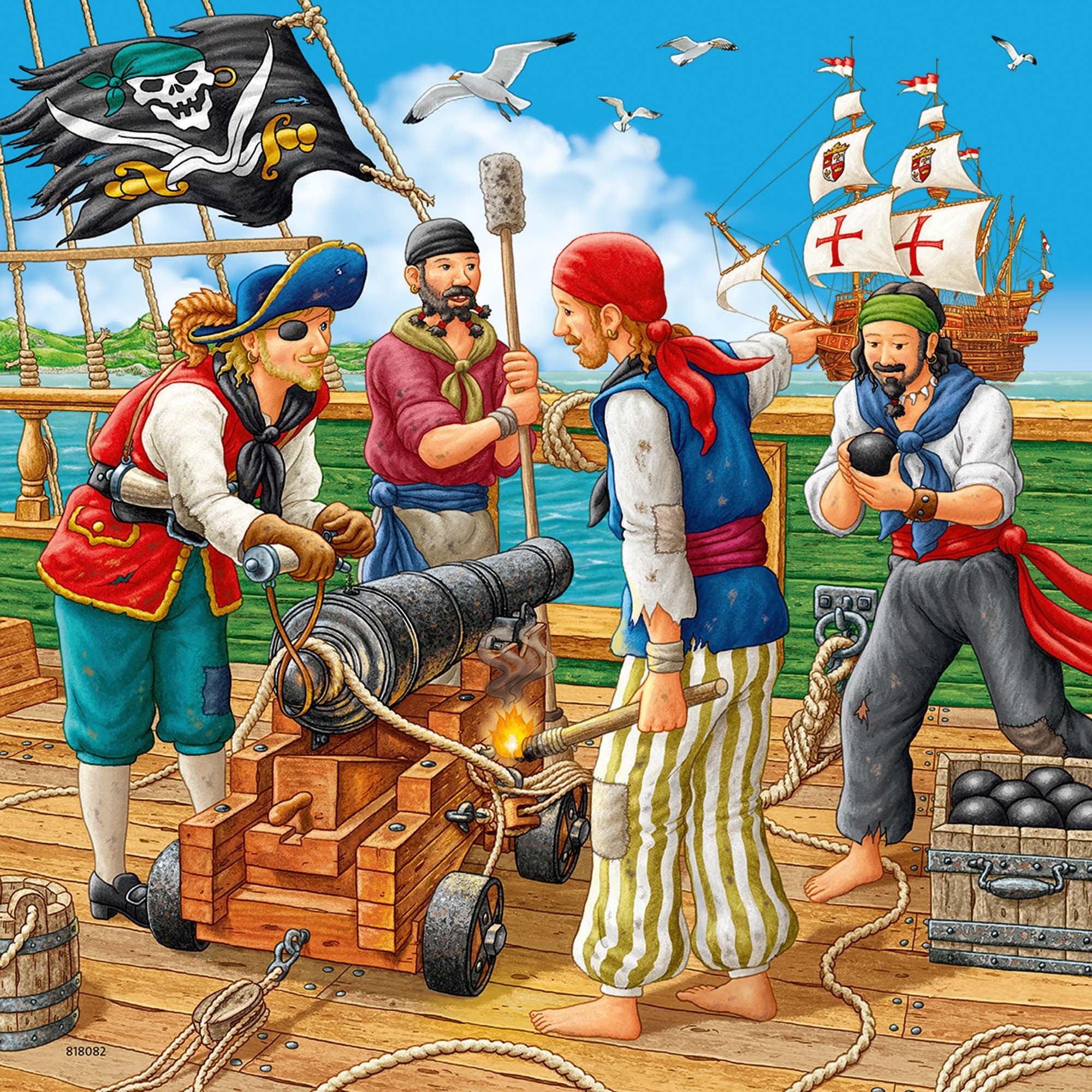 Ravensburger Puzzel - Avontuur op open zee 3x49 stukjes