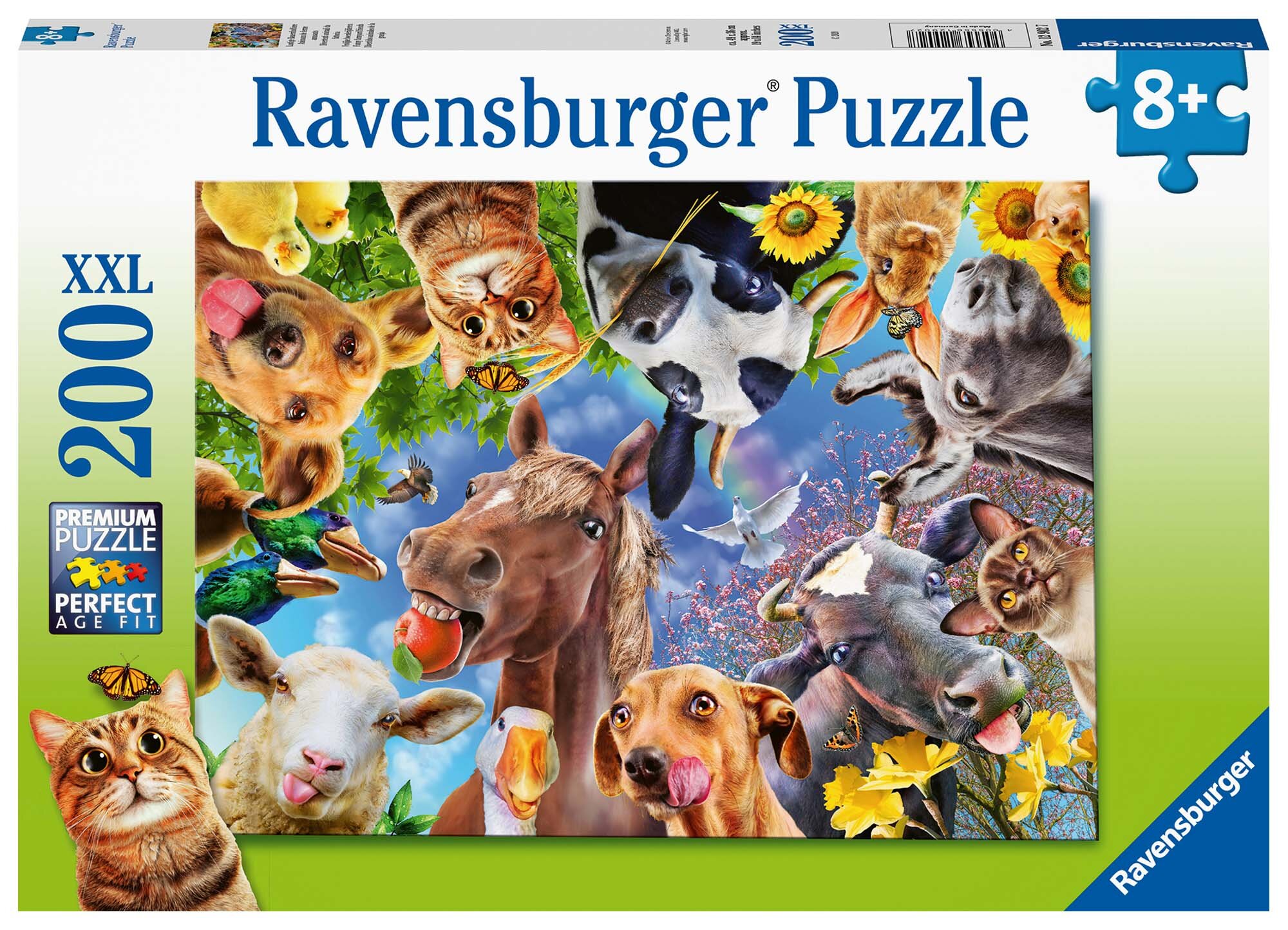 Ravensburger Puzzel - Grappige boerderijdieren 200 stukjes XXL