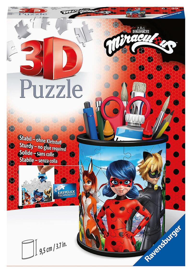 Ravensburger 3D Puzzel - Miraculous Ladybug Pennenbak 54 stukjes