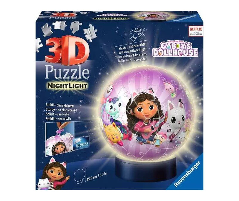 Ravensburger 3D Puzzel - Gabby's Dollhouse Nachtlamp 72 stukjes