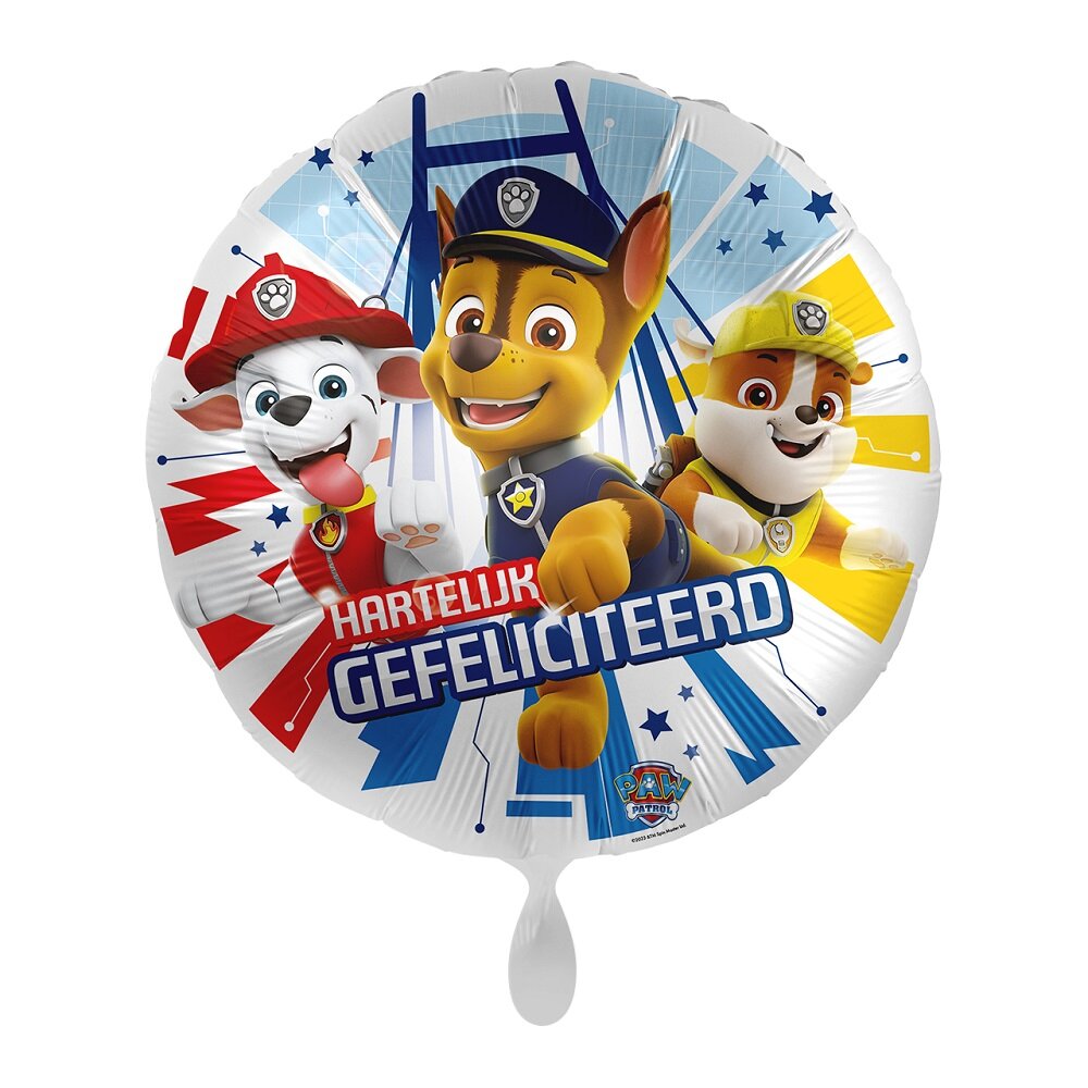 Paw Patrol Folieballon - Hartelijk Gefeliciteerd