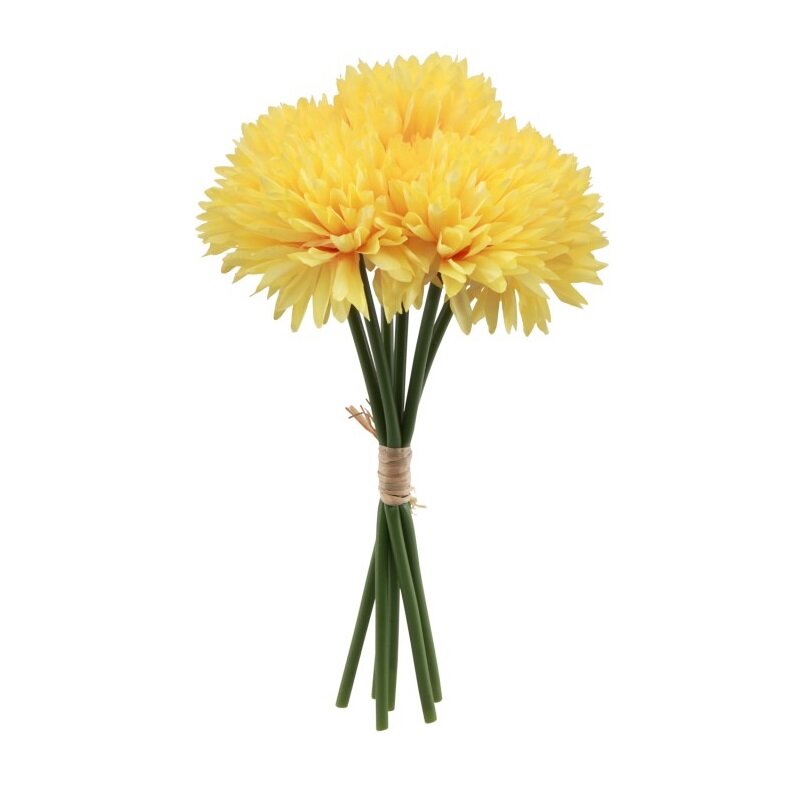 Boeket met gele dahlia’s 26 cm - 6 stuks