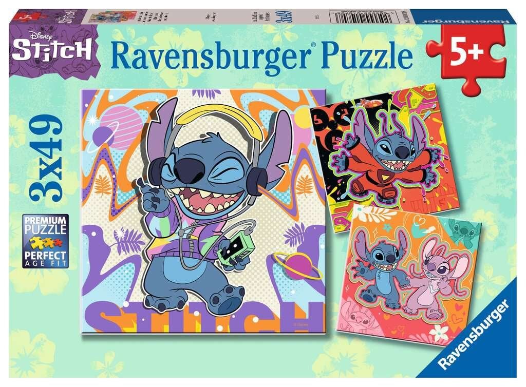 Ravensburger Puzzel - Stitch 3x49 stukjes