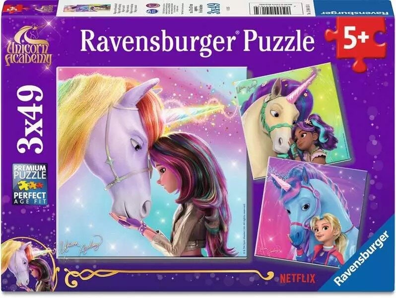 Ravensburger Puzzel - Unicorn Academy 3x49 stukjes