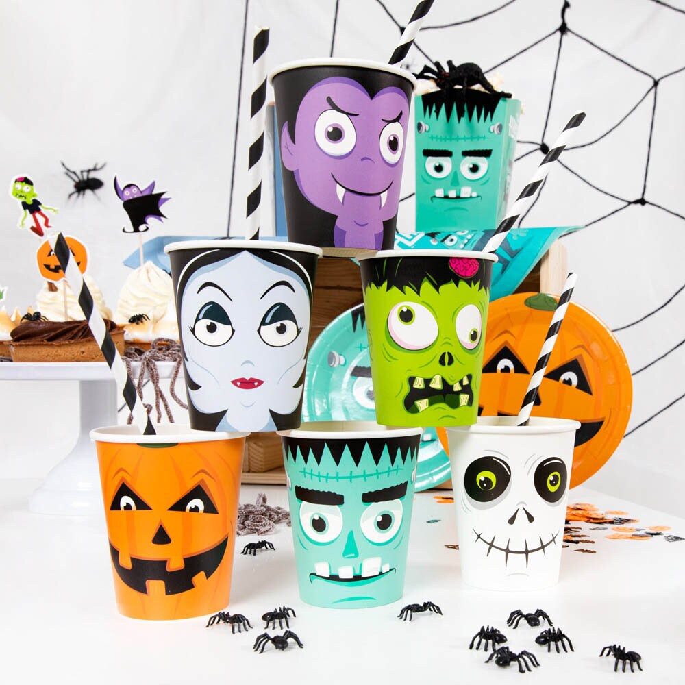 Halloween Monsters Bekers 6 stuks