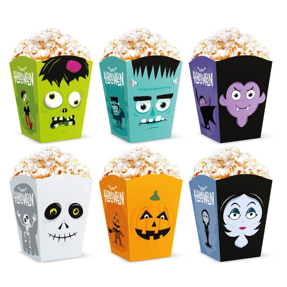 Halloween Monsters Popcorn bakjes 6 stuks