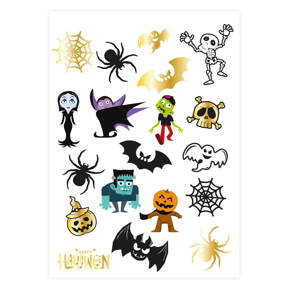 Halloween Monsters Tattoos 19 stuks