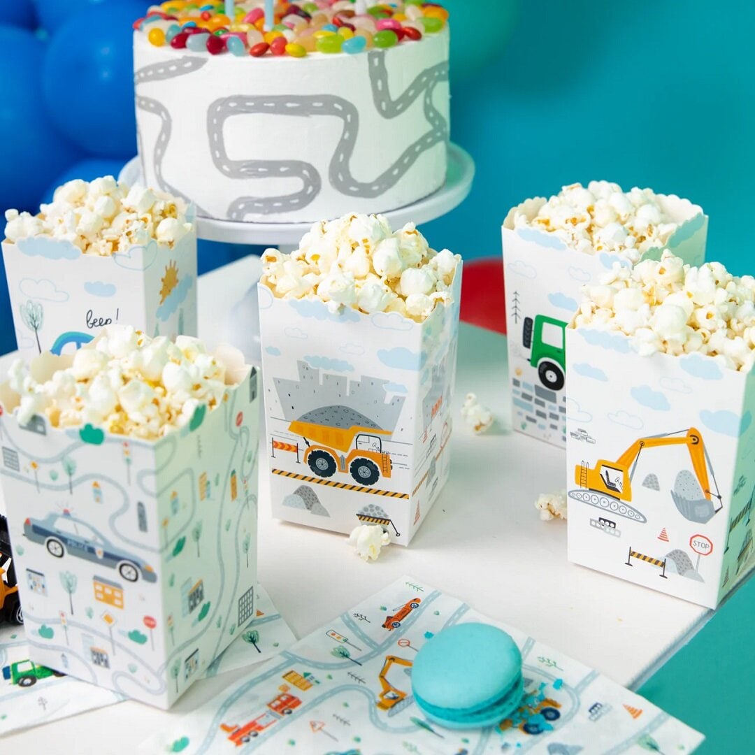 Voertuigen Popcornbakjes 6 stuks