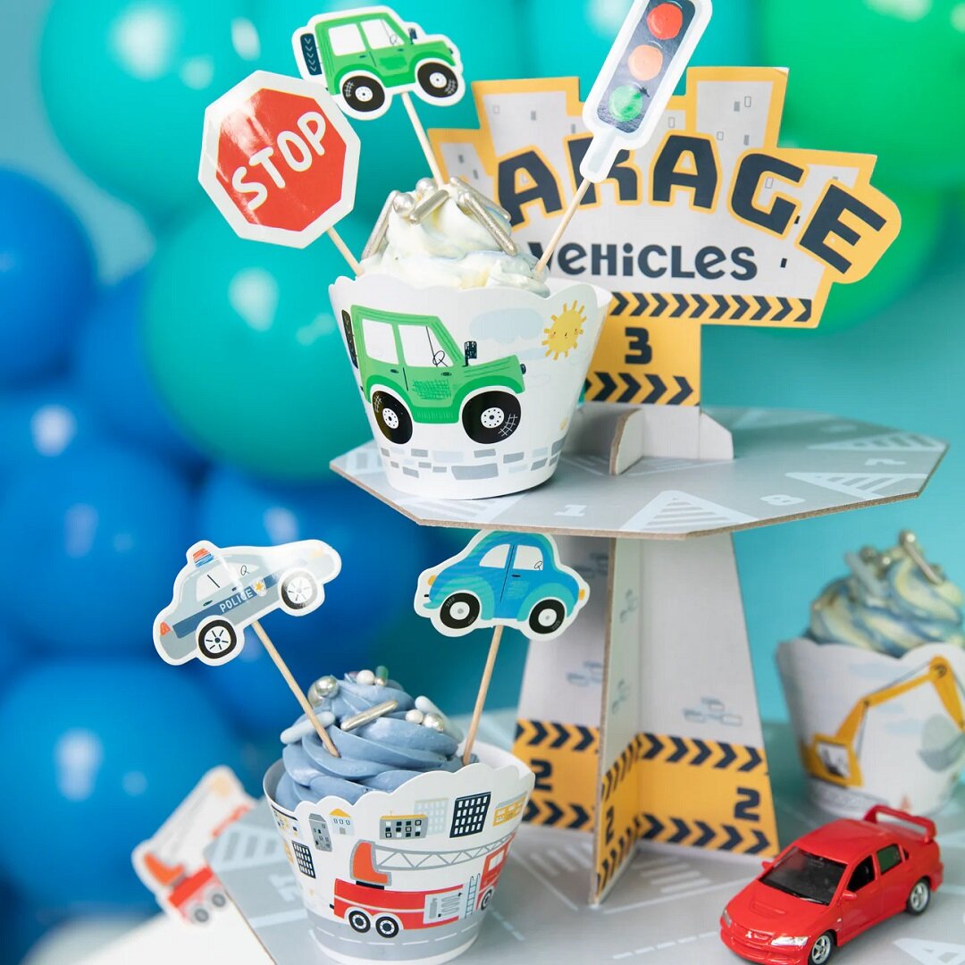 Voertuig Caketoppers 8 stuks