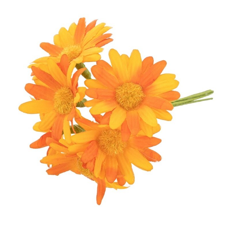 Kunstmatige oranje margrieten - boeket 11 cm