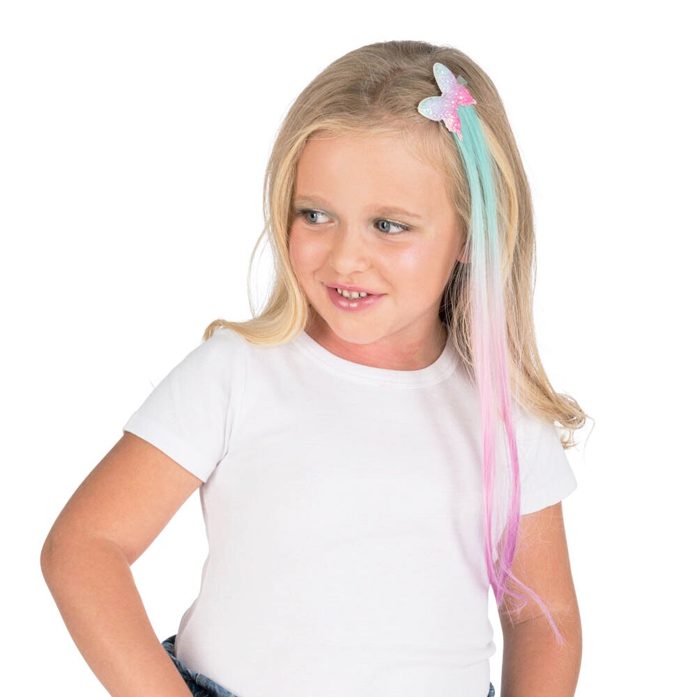 Vlinder-haarklem met extensions