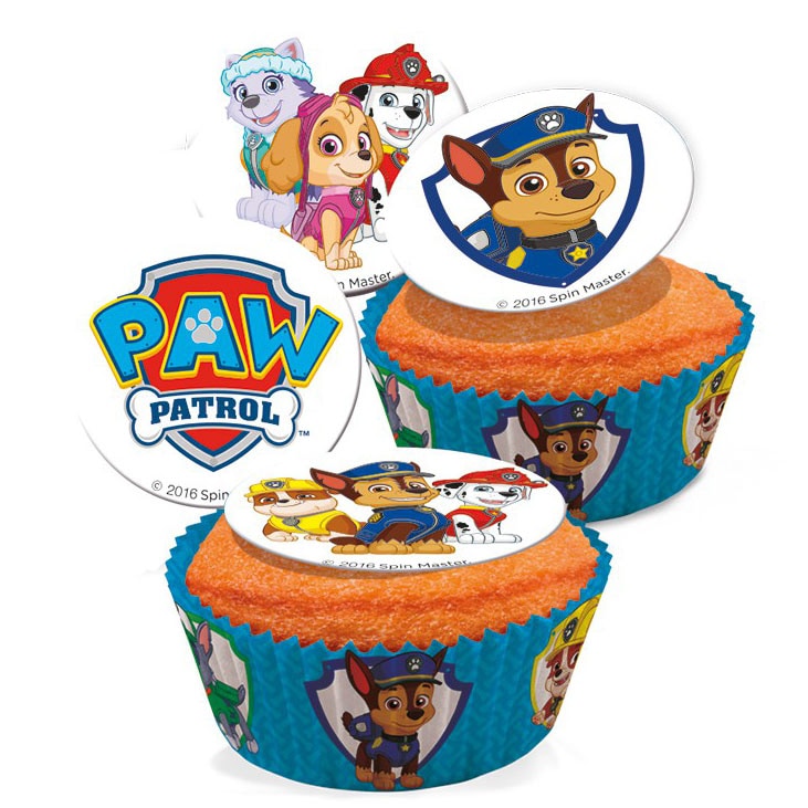 Paw Patrol - Eetbare cupcake-decoraties 20 stuks