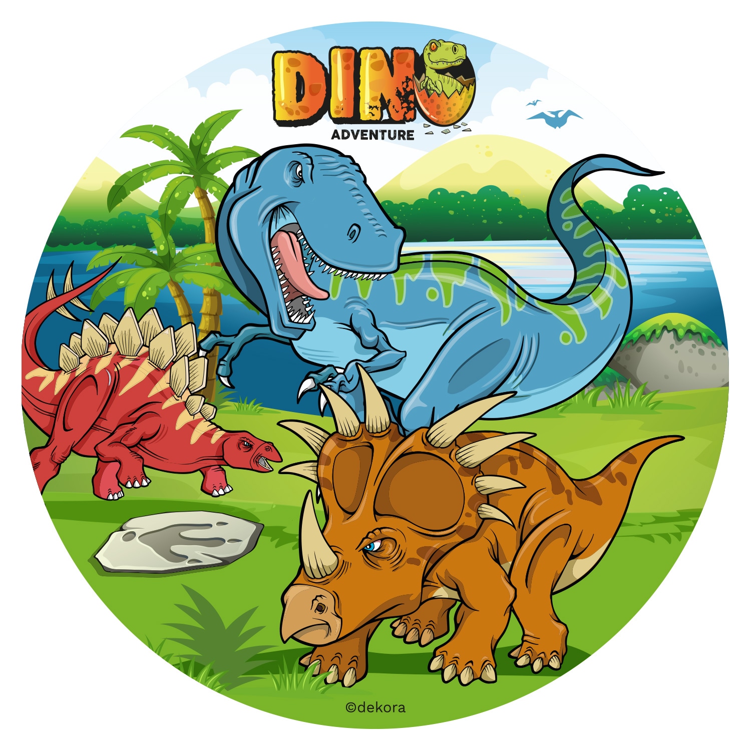 Taartprint Dinosaurus - Ouwel 20 cm