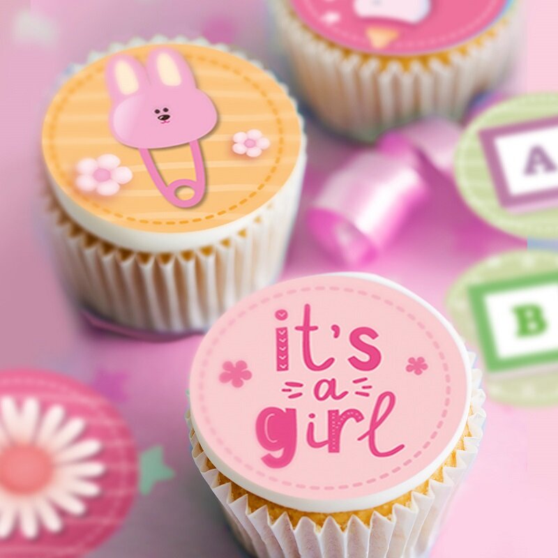 Eetbare cupcake-decoraties Baby Girl 20 stuks