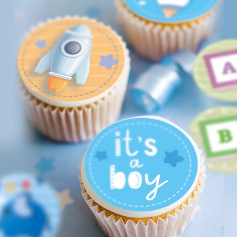 Eetbare cupcake-decoraties Baby Boy 20 stuks