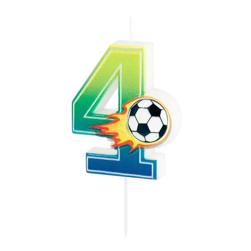 Verjaardagskaars Voetbal 4 jaar