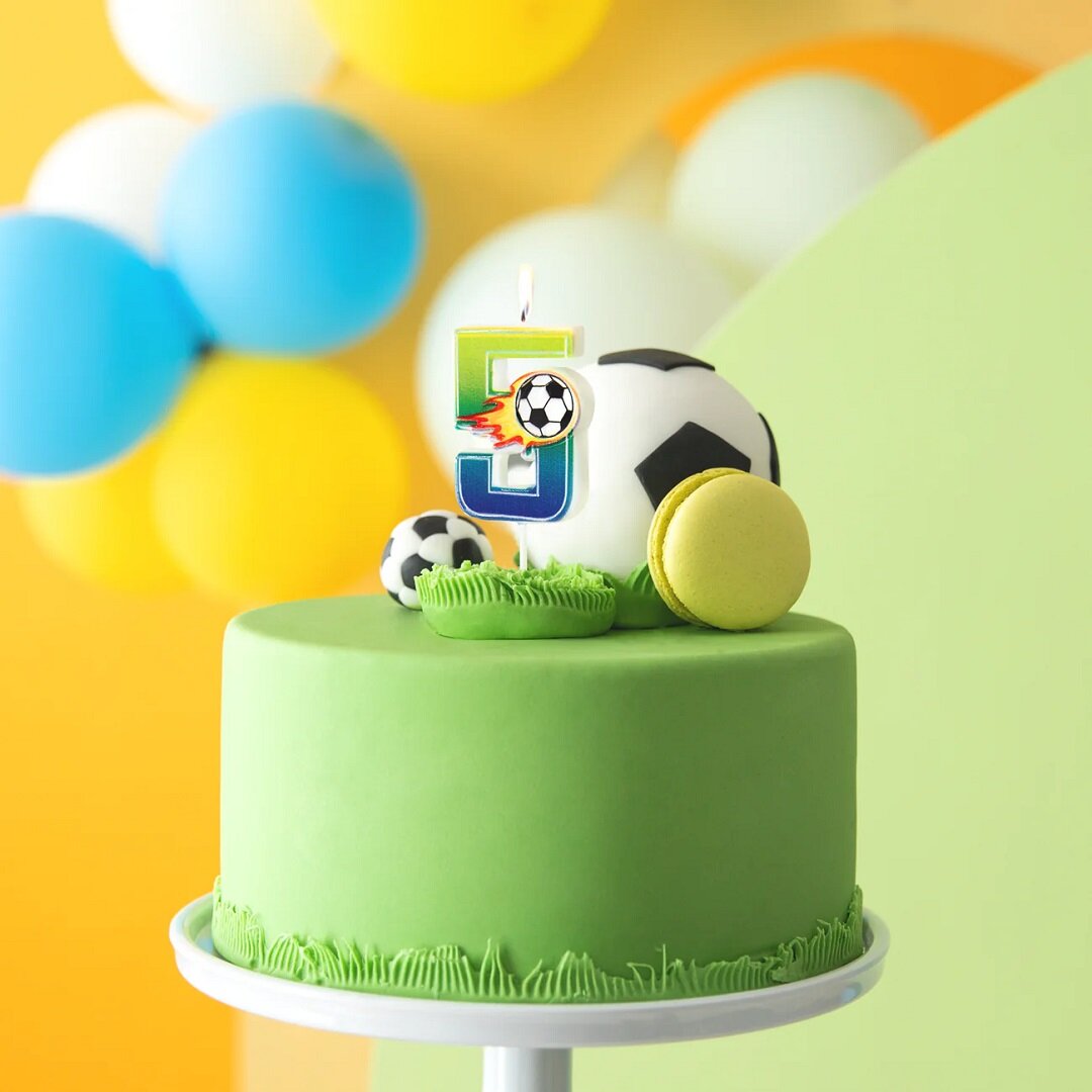 Verjaardagskaars Voetbal 5 jaar