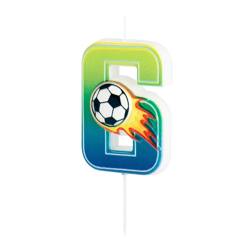 Verjaardagskaars Voetbal 6 jaar