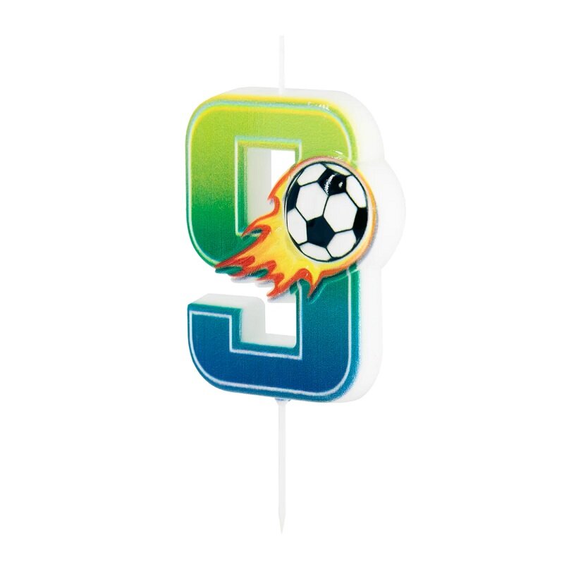 Verjaardagskaars Voetbal 9 jaar