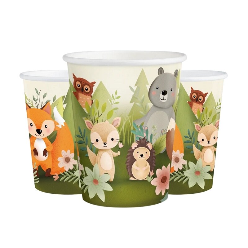 Bosvrienden - Papieren bekers 6 stuks