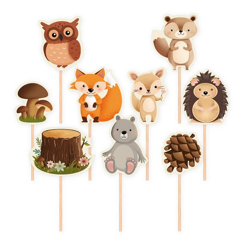 Bosvrienden - Caketoppers 9 stuks