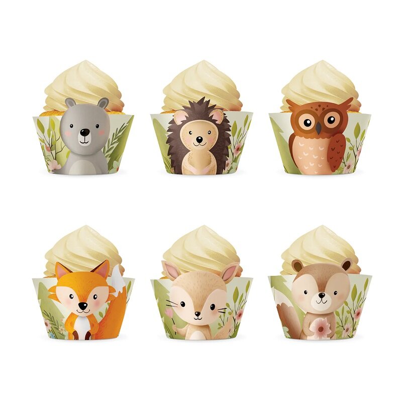 Bosvrienden - Cupcake wikkels 6 stuks