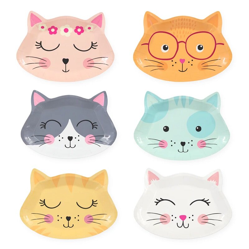Kattenvormige Bordjes 6-pack