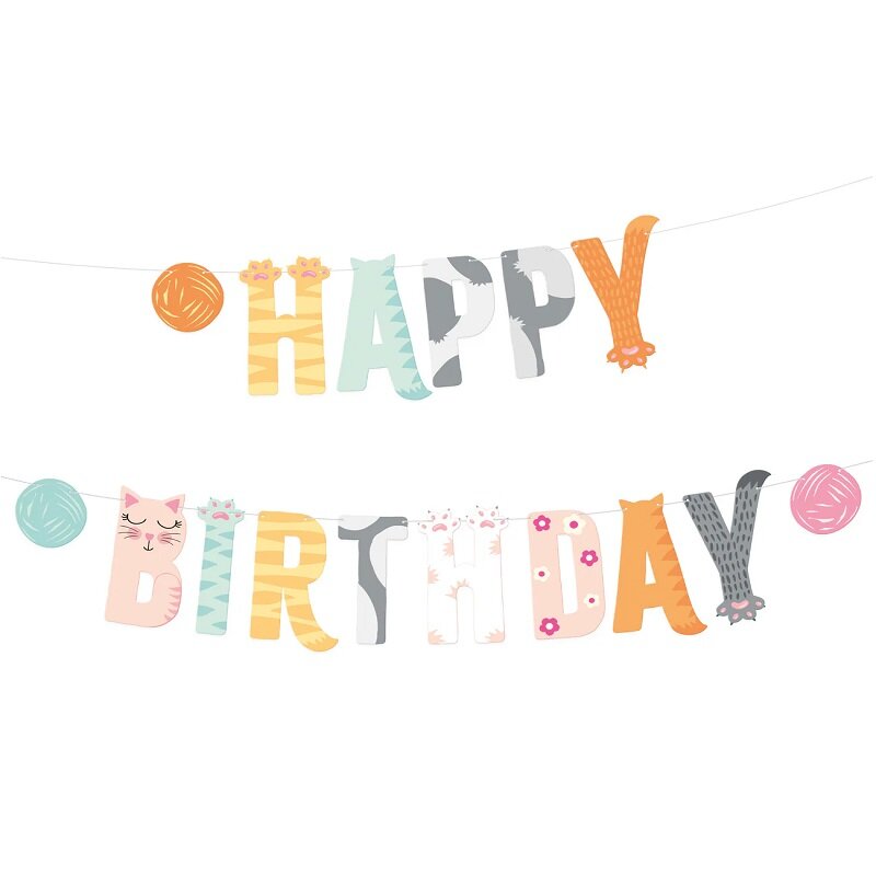 Katten Slinger Happy Birthday 2 meter