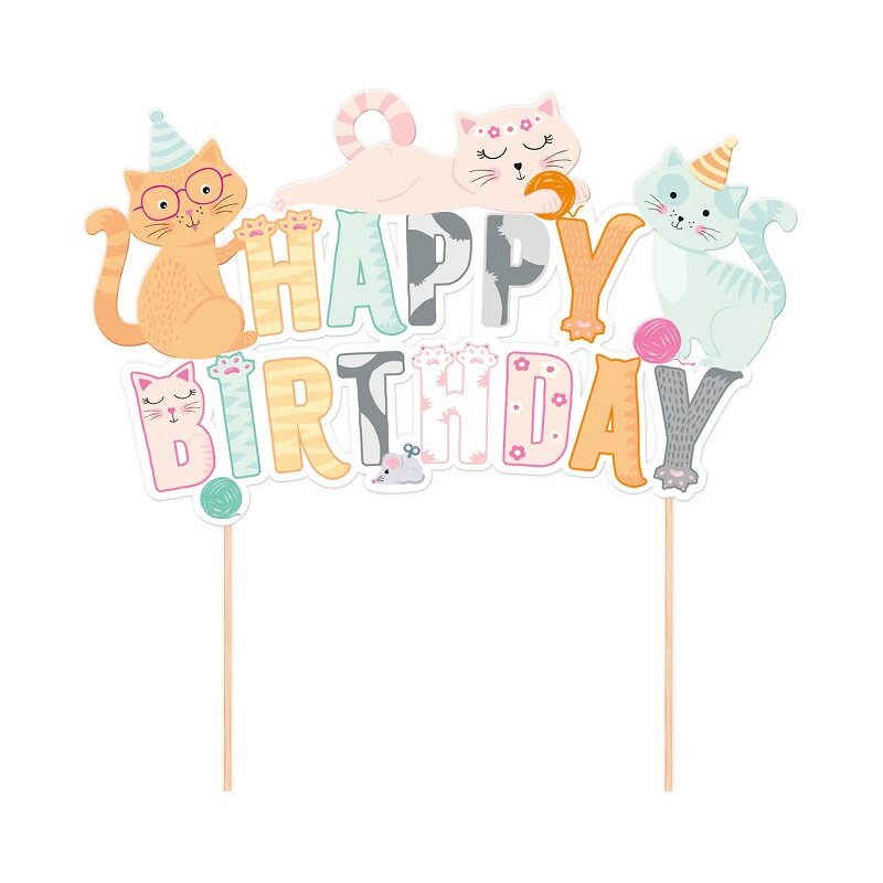 Katten Cake Topper Happy Birthday