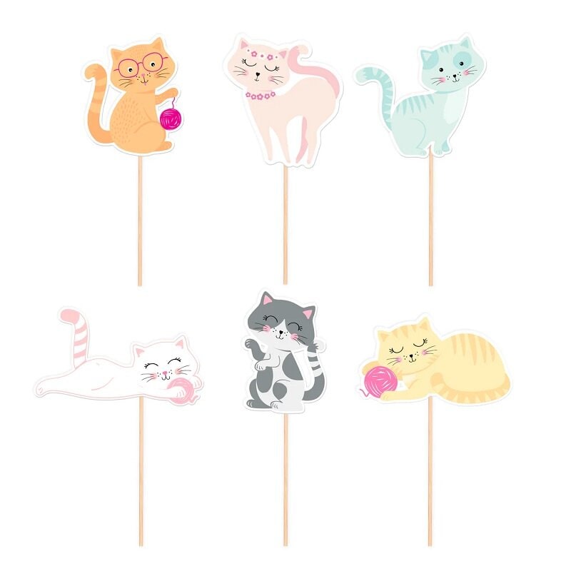 Katten Cake Toppers 6-pack