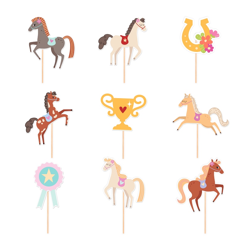 Paarden - Cake toppers 9 stuks
