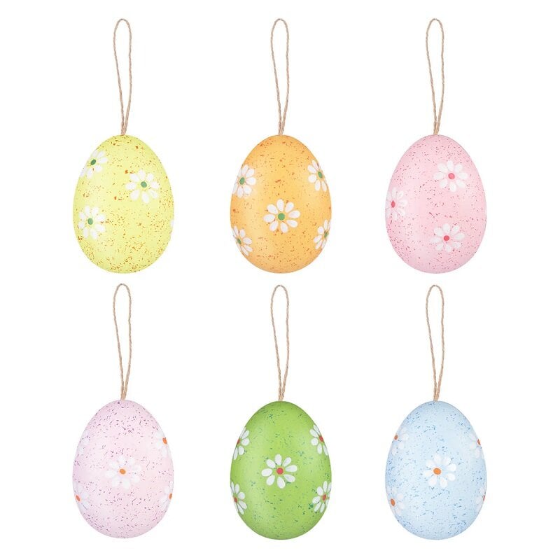 Hangende paaseieren met bloemen 6-pack