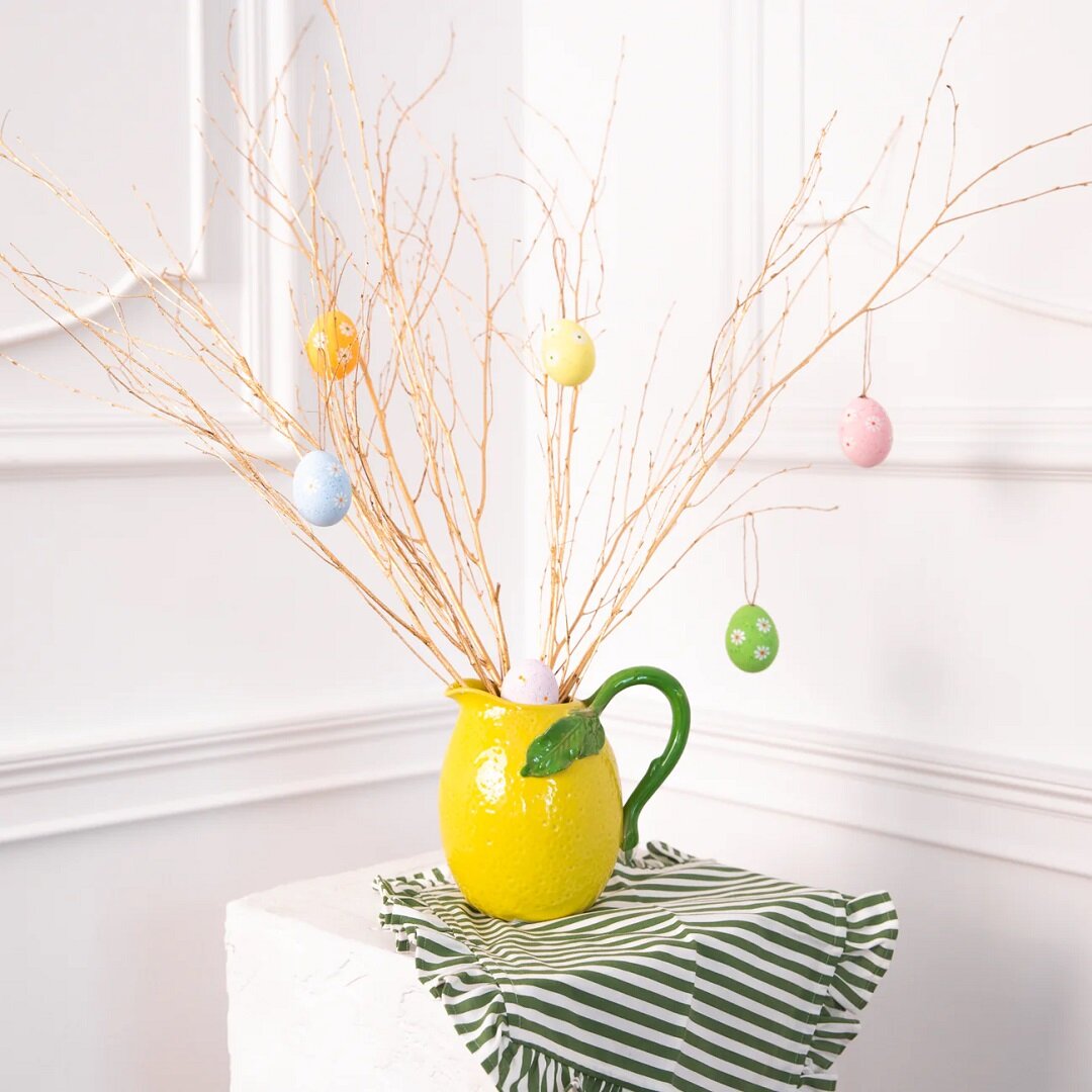 Hangende paaseieren met bloemen 6-pack