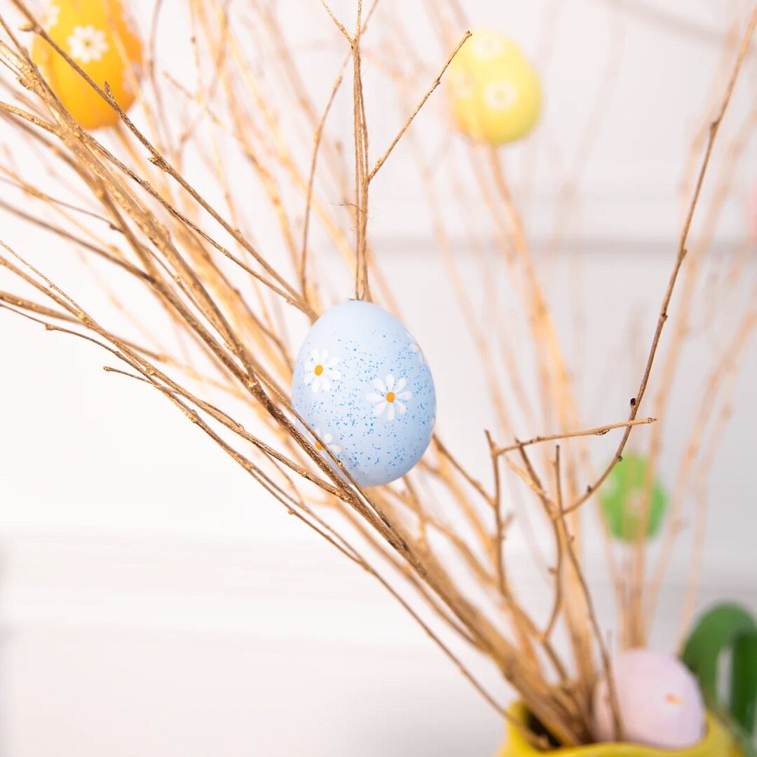 Hangende paaseieren met bloemen 6-pack