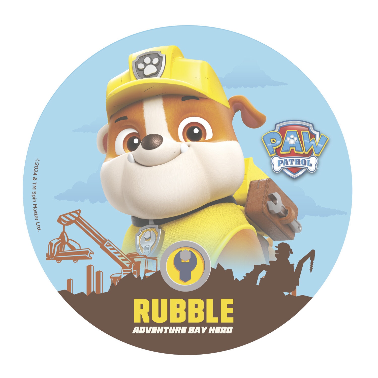 Taartprint Rubble Paw Patrol - Ouwel 20 cm