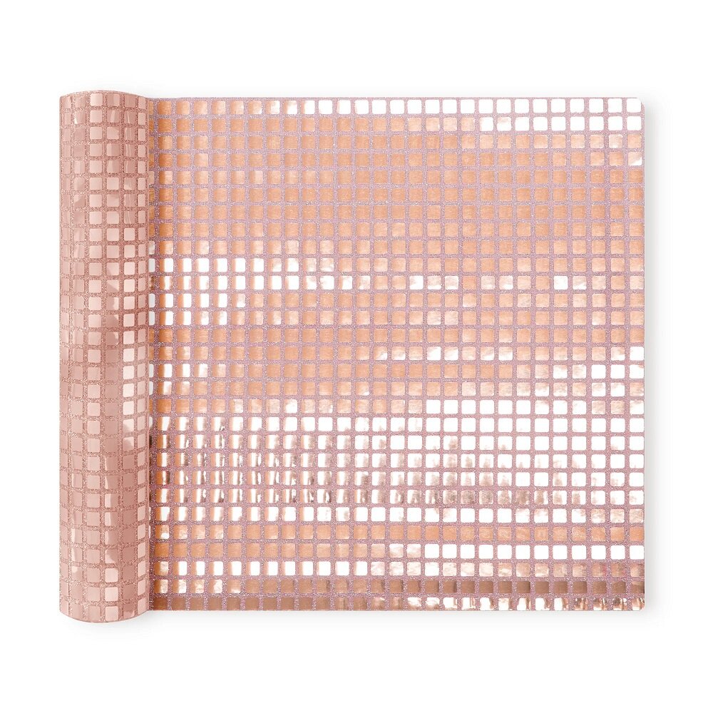 Tafelloper met roségoudkleurige pailletten 275 × 28 cm