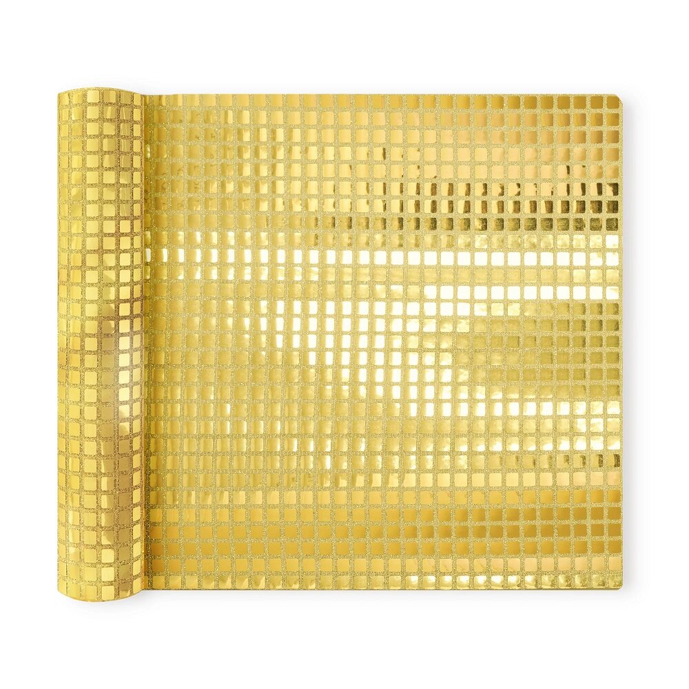 Tafelloper met goudkleurige pailletten 275 × 28 cm