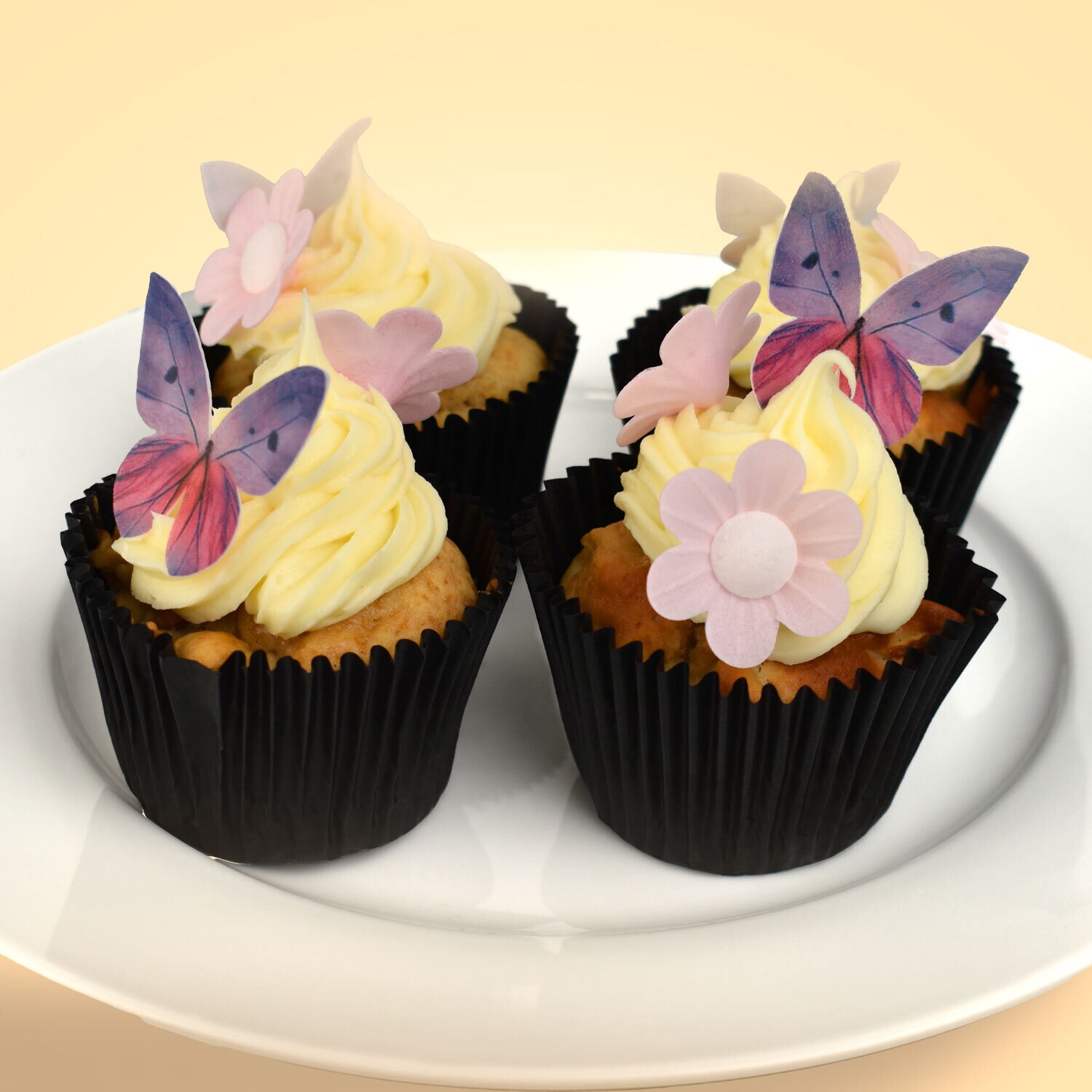 Taartdecoraties van ouwel - Vlinders & bloemen (C)