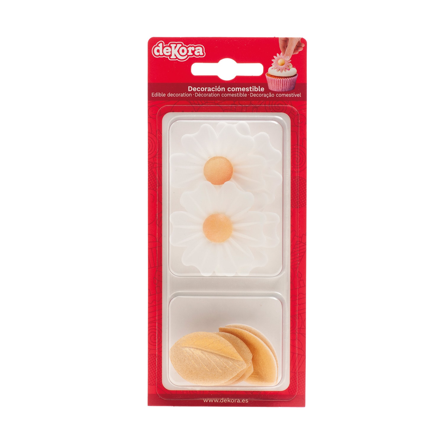 Eetbare Witte Bloemen met Gouden Blaadjes