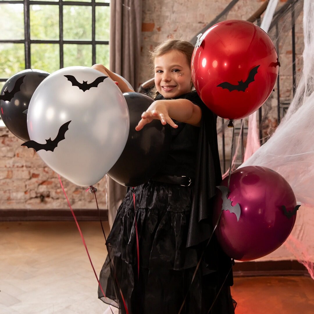 Halloweenballonnen met 3D Vleermuizen 6 stuks