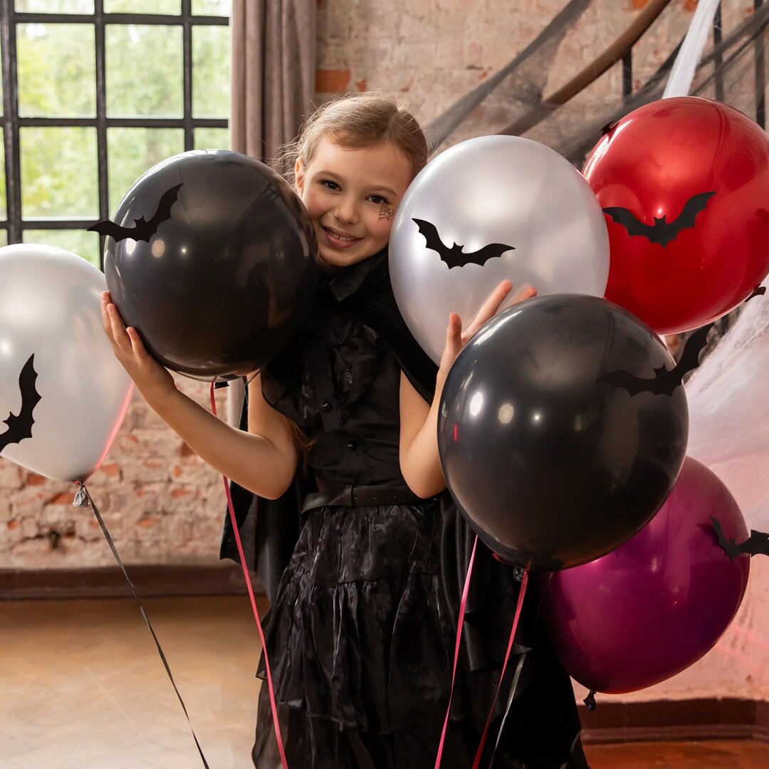 Halloweenballonnen met 3D Vleermuizen 6 stuks