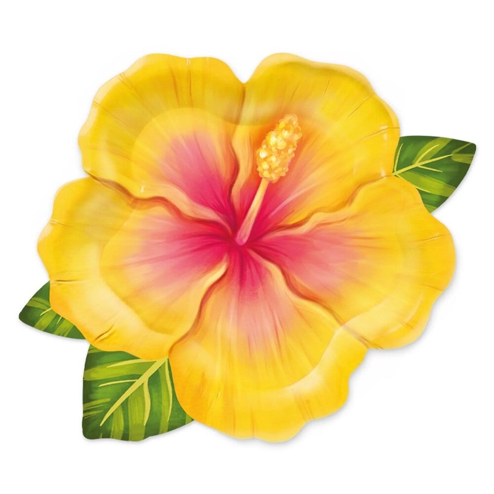 Gevormde Borden Tropische Bloemen Aloha 6 stuks