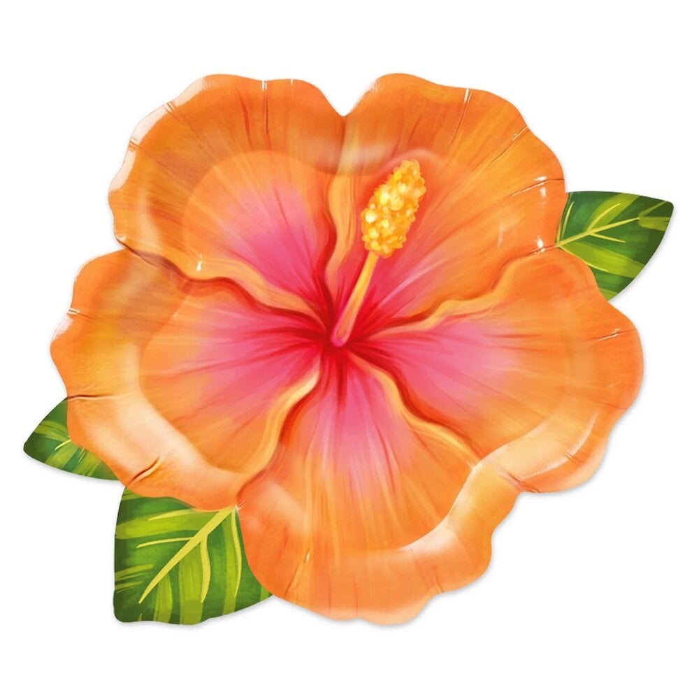 Gevormde Borden Tropische Bloemen Aloha 6 stuks