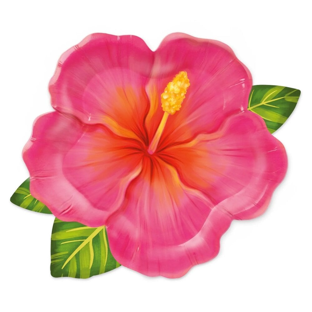 Gevormde Borden Tropische Bloemen Aloha 6 stuks