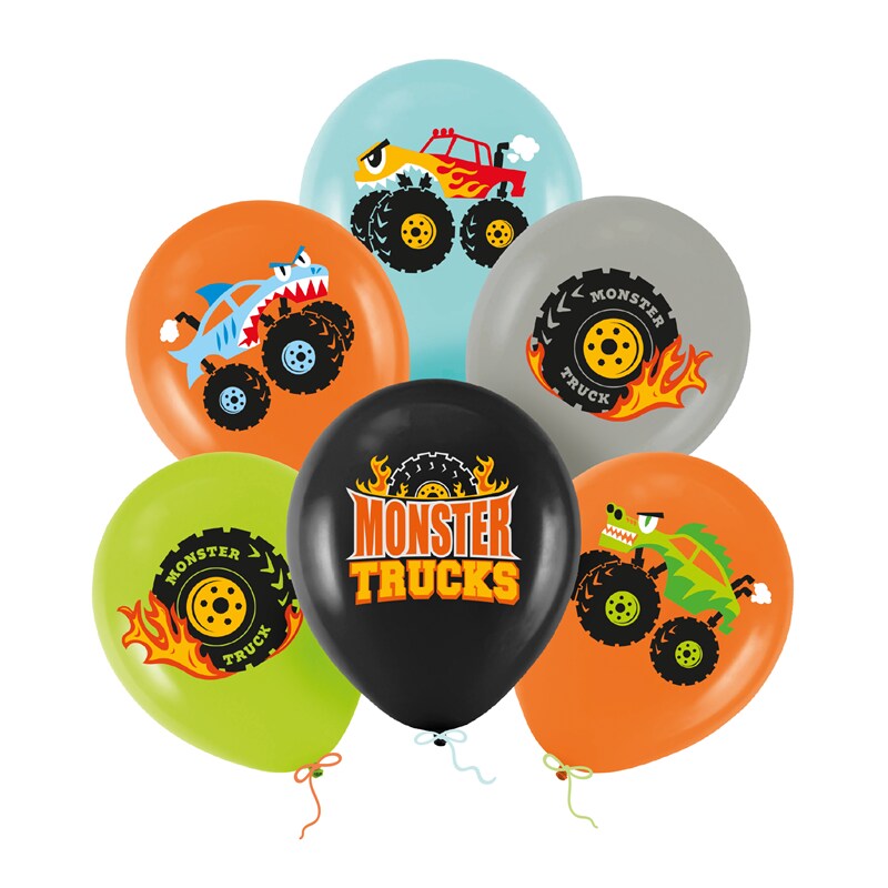 Monster Trucks Ballonnen, 6 stuks