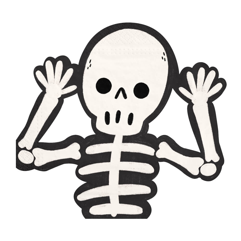 Spooky Friends Servetten Skeletten, 12 stuks