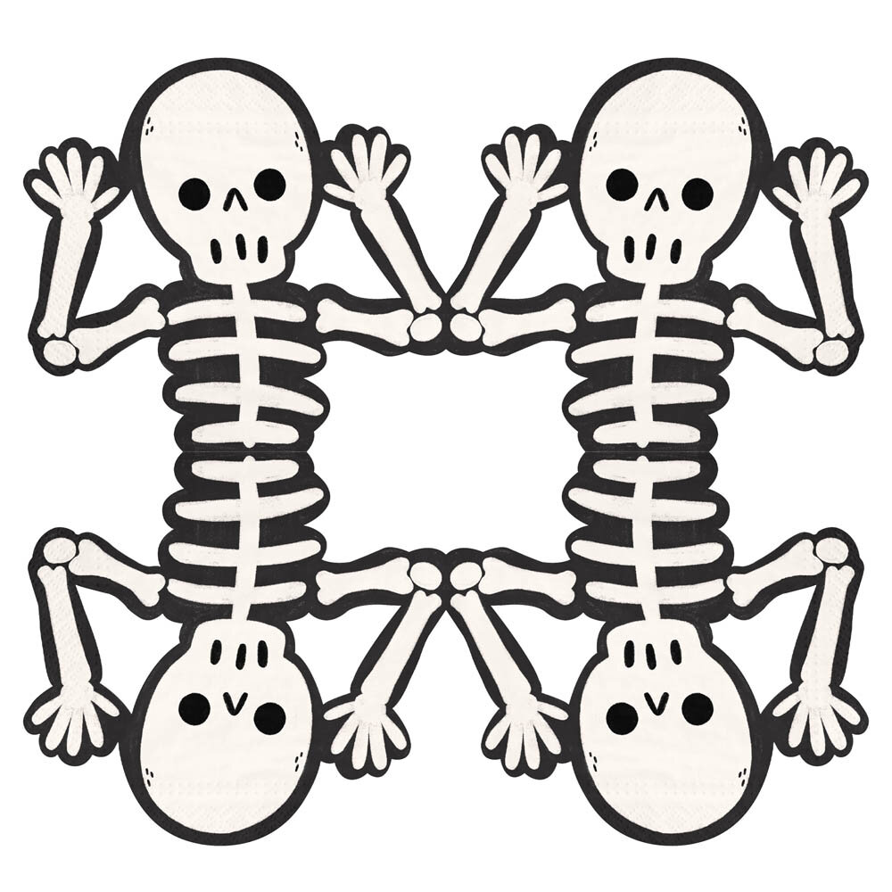 Spooky Friends Servetten Skeletten, 12 stuks