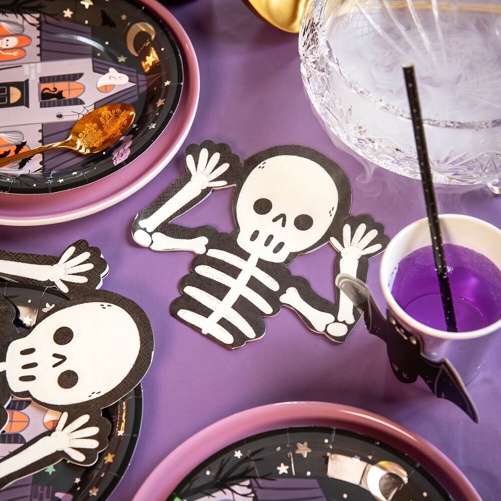 Spooky Friends Servetten Skeletten, 12 stuks