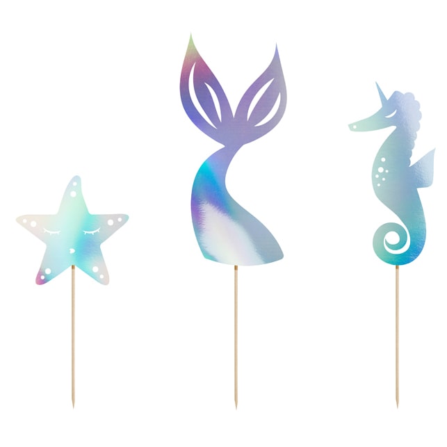 Zeemeermin Caketoppers Schitterende 3 stuks